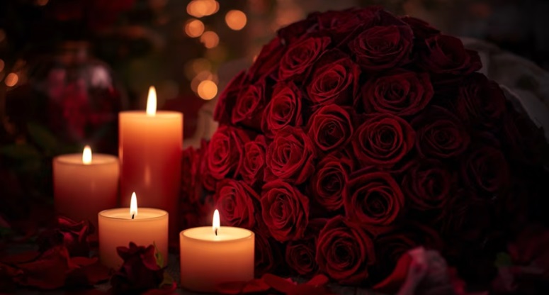 A Love Story of Rose, Candle, and Chocolate